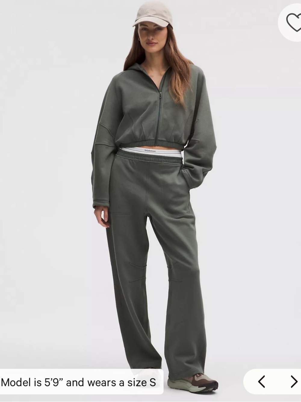 SET **lululemon athletica Olive Green Zip Hoodie & zip lounge full relaxed set